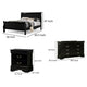 Full Bedroom Set | Black & Nickel | 3 Piece Set with Dresser & Nightst&