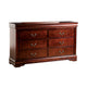Full Bedroom Set | Cherry Brown & Bronze | 3 Piece Set with Dresser & Nightst&
