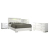 Queen Bedroom Set | White & Silver | 4 Piece Set with Chest | Dresser | & Nightst&