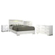 Queen Bedroom Set | White & Silver | 4 Piece Set with Chest | Dresser | & Nightst&