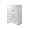 Queen Bedroom Set | White & Silver | 4 Piece Set with Chest | Dresser | & Nightst&