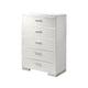 Queen Bedroom Set | White & Silver | 4 Piece Set with Chest | Dresser | & Nightst&