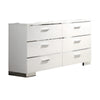 Queen Bedroom Set | White & Silver | 4 Piece Set with Chest | Dresser | & Nightst&