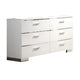 Queen Bedroom Set | White & Silver | 4 Piece Set with Chest | Dresser | & Nightst&