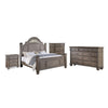 Queen Bedroom Set | Gray | Brass | & Clear | 4 Piece Set with Chest | Dresser | & Nightst&