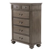 Queen Bedroom Set | Gray | Brass | & Clear | 4 Piece Set with Chest | Dresser | & Nightst&