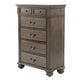 Queen Bedroom Set | Gray | Brass | & Clear | 4 Piece Set with Chest | Dresser | & Nightst&