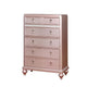 Queen Bedroom Set | Pink & Rose Gold | 4 Piece Set with 2 Chests & Dresser
