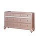 Queen Bedroom Set | Pink & Rose Gold | 4 Piece Set with 2 Chests & Dresser