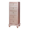 Queen Bedroom Set | Pink & Rose Gold | 4 Piece Set with 2 Chests & Dresser