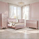 Queen Bedroom Set | Pink & Rose Gold | 4 Piece Set with 2 Chests & Dresser