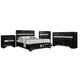 Queen Bedroom Set | Black & Silver | 4 Piece Set with Chest | Dresser | & Nightst&