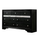 Queen Bedroom Set | Black & Silver | 4 Piece Set with Chest | Dresser | & Nightst&