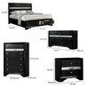 Queen Bedroom Set | Black & Silver | 4 Piece Set with Chest | Dresser | & Nightst&