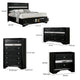 Queen Bedroom Set | Black & Silver | 4 Piece Set with Chest | Dresser | & Nightst&