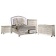 Queen Bedroom Set | Silver | Pearl White | & Clear | 4 Piece Set with Chest | Dresser | & Nightst&