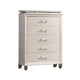 Queen Bedroom Set | Silver | Pearl White | & Clear | 4 Piece Set with Chest | Dresser | & Nightst&
