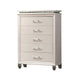 Queen Bedroom Set | Silver | Pearl White | & Clear | 4 Piece Set with Chest | Dresser | & Nightst&