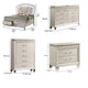 Queen Bedroom Set | Silver | Pearl White | & Clear | 4 Piece Set with Chest | Dresser | & Nightst&