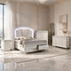 Queen Bedroom Set | Silver | Pearl White | & Clear | 4 Piece Set with Chest | Dresser | & Nightst&