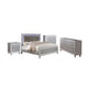 Queen Bedroom Set | Silver | 4 Piece Set with Chest | Dresser | & Nightst&