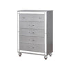 Queen Bedroom Set | Silver | 4 Piece Set with Chest | Dresser | & Nightst&