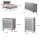Queen Bedroom Set | Silver | 4 Piece Set with Chest | Dresser | & Nightst&
