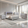 Queen Bedroom Set | Silver | 4 Piece Set with Chest | Dresser | & Nightst&