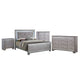 Queen Bedroom Set | Silver & Gray | 4 Piece Set with Chest | Dresser | & Nightst&