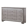 Queen Bedroom Set | Silver & Gray | 4 Piece Set with Chest | Dresser | & Nightst&