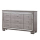 Queen Bedroom Set | Silver & Gray | 4 Piece Set with Chest | Dresser | & Nightst&
