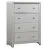 Queen Bedroom Set | Champagne Gray | Nickel | & Silver | 4 Piece Set with Chest | Dresser | & Nightst&
