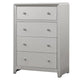 Queen Bedroom Set | Champagne Gray | Nickel | & Silver | 4 Piece Set with Chest | Dresser | & Nightst&