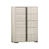 Queen Bedroom Set | White Wash & Chrome | 4 Piece Set with Chest | Dresser | & Nightst&