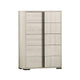 Queen Bedroom Set | White Wash & Chrome | 4 Piece Set with Chest | Dresser | & Nightst&