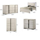 Queen Bedroom Set | White Wash & Chrome | 4 Piece Set with Chest | Dresser | & Nightst&
