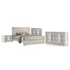Queen Bedroom Set | White Wash & Stone Gray | 4 Piece Set with Chest | Dresser | & Nightst&