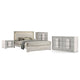 Queen Bedroom Set | White Wash & Stone Gray | 4 Piece Set with Chest | Dresser | & Nightst&