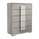 Queen Bedroom Set | White Wash & Stone Gray | 4 Piece Set with Chest | Dresser | & Nightst&