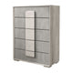 Queen Bedroom Set | White Wash & Stone Gray | 4 Piece Set with Chest | Dresser | & Nightst&