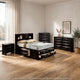 Queen Bedroom Set | Black & Nickel | 4 Piece Set with Chest | Dresser | & Nightst&