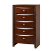 Queen Bedroom Set | Dark Cherry | Cherry Brown | & Nickel | 4 Piece Set with Chest | Dresser | & Nightst&