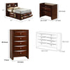 Queen Bedroom Set | Dark Cherry | Cherry Brown | & Nickel | 4 Piece Set with Chest | Dresser | & Nightst&