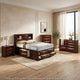 Queen Bedroom Set | Dark Cherry | Cherry Brown | & Nickel | 4 Piece Set with Chest | Dresser | & Nightst&