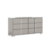 Queen Bedroom Set | Light Taupe | Taupe Gray | & Chrome Silver | 4 Piece Set with Chest | Dresser | & Nightst&