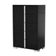Queen Bedroom Set | Piano Black & Chrome Silver | 4 Piece Set with Chest | Dresser | & Nightst&