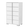 Queen Bedroom Set | White & Chrome Silver | 4 Piece Set with Chest | Dresser | & Nightst&