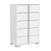 Queen Bedroom Set | White & Chrome Silver | 4 Piece Set with Chest | Dresser | & Nightst&