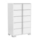 Queen Bedroom Set | White & Chrome Silver | 4 Piece Set with Chest | Dresser | & Nightst&