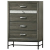 Queen Bedroom Set | Gray | Silver | & Black | 4 Piece Set with Chest | Dresser | & Nightst&